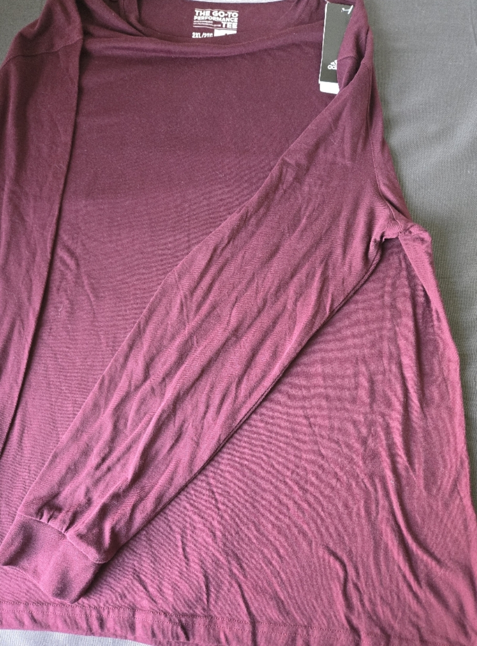 Adidas Women's Long Sleeve Crewneck Top — Burgundy - Picture 2 of 3